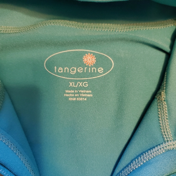 XL Tangerine Teal Athletic Zip- up Jacket - Picture 8 of 9